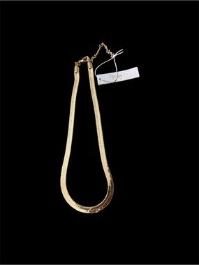 Polished Gold Herringbone Necklace for Women